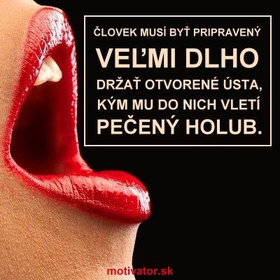 Človek musí byť pripravený veľmi dlho držať otvorené ústa, kým mu do nich vletí pečený holub.