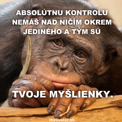 Absolútnu kontrolu nemáš nad ničím okrem jediného a tým sú tvoje myšlienky.