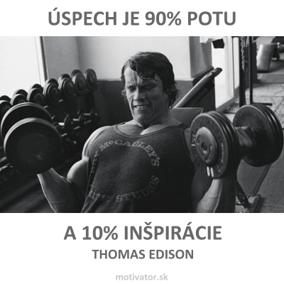 Úspech je 90% potu a 10% inšpirácie.